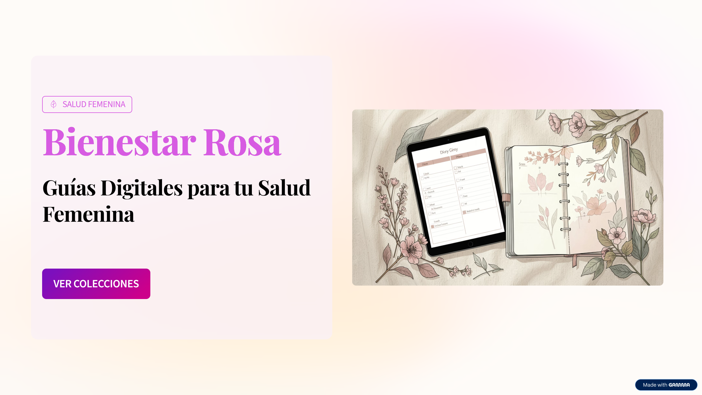 Mi Bitácora de Bienestar Rosa - Registro Diario y Salud Hormonal
